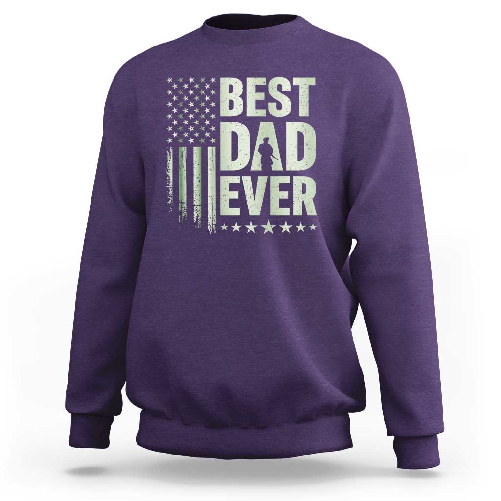 Best Dad Ever Sweatshirt Military Camo American Flag Father's Day