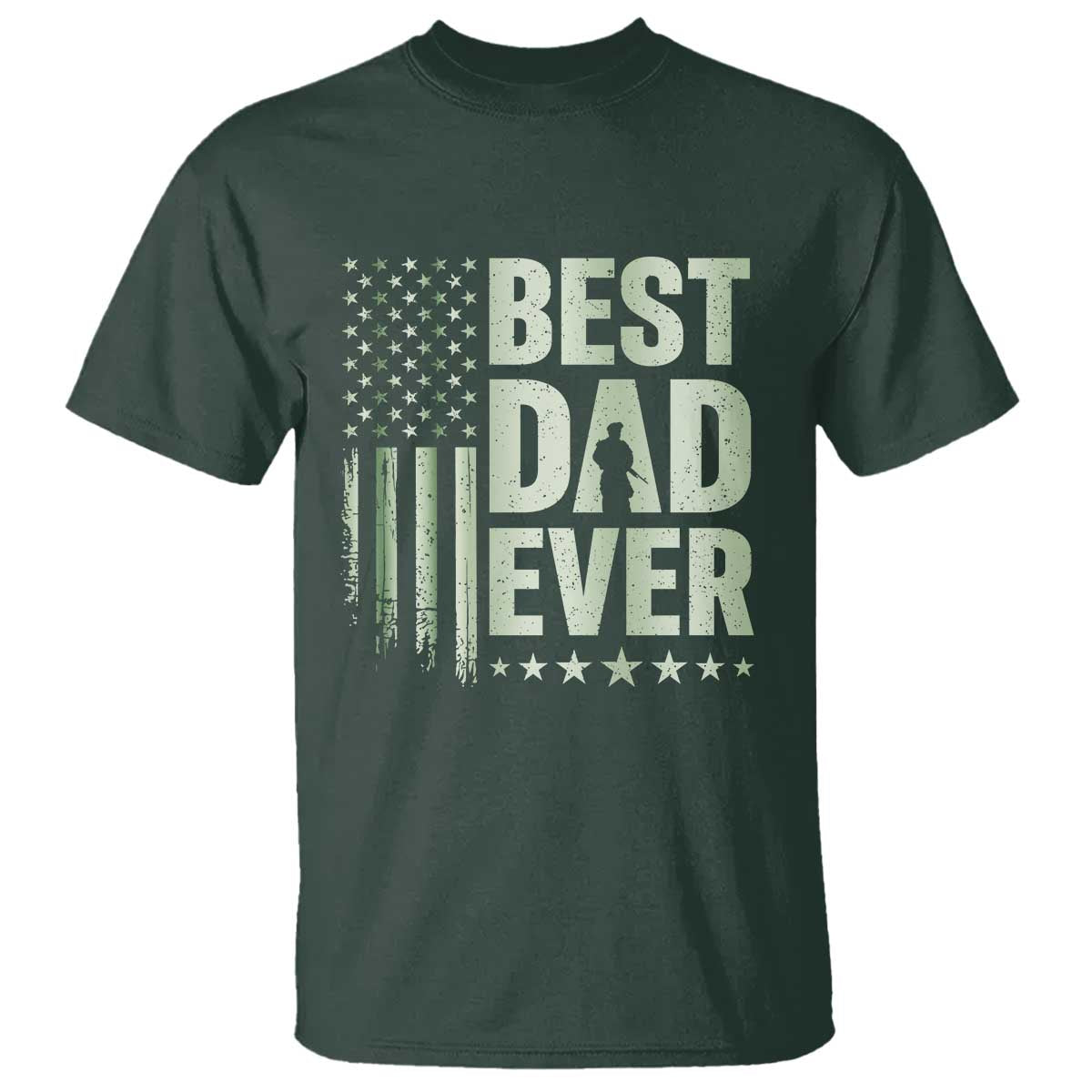 Best Dad Ever T Shirt Military Camo American Flag Father's Day