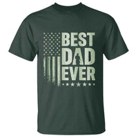Best Dad Ever T Shirt Military Camo American Flag Father's Day