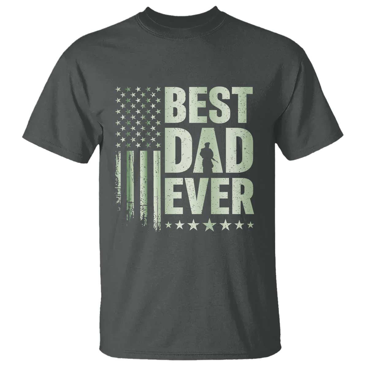 Best Dad Ever T Shirt Military Camo American Flag Father's Day