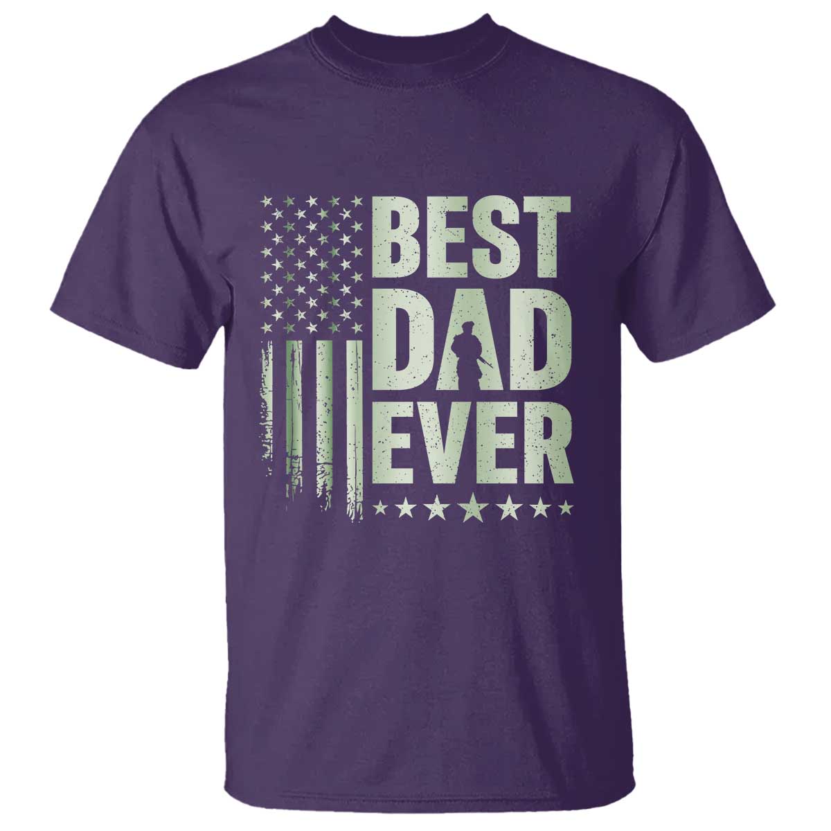 Best Dad Ever T Shirt Military Camo American Flag Father's Day
