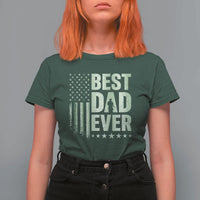 Best Dad Ever T Shirt For Women Military Camo American Flag Father's Day