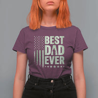 Best Dad Ever T Shirt For Women Military Camo American Flag Father's Day