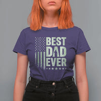 Best Dad Ever T Shirt For Women Military Camo American Flag Father's Day