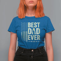 Best Dad Ever T Shirt For Women Military Camo American Flag Father's Day