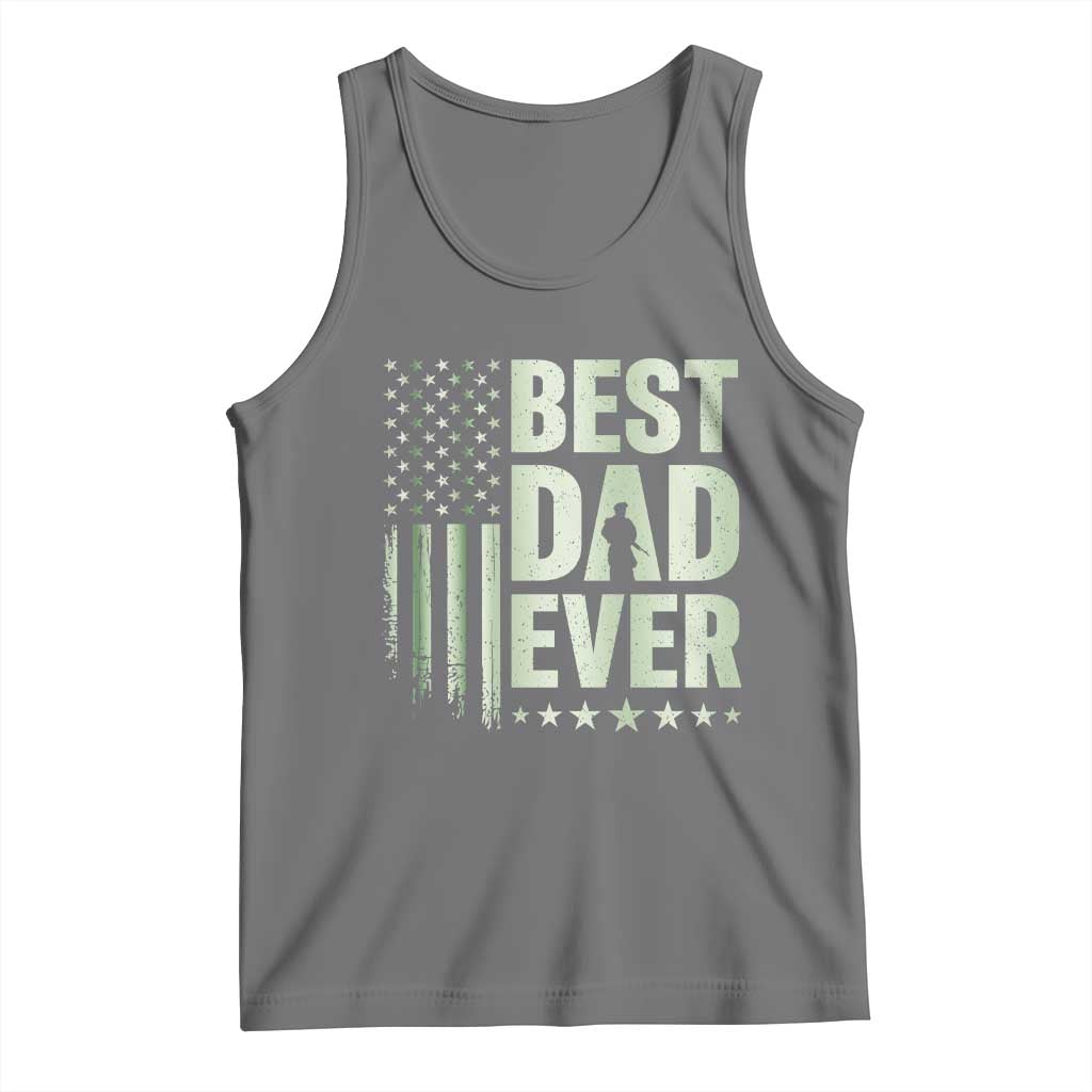 Best Dad Ever Tank Top Military Camo American Flag Father's Day