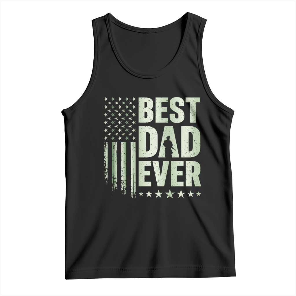 Best Dad Ever Tank Top Military Camo American Flag Father's Day