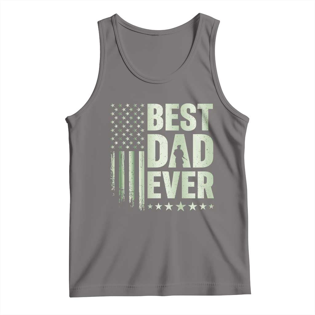 Best Dad Ever Tank Top Military Camo American Flag Father's Day