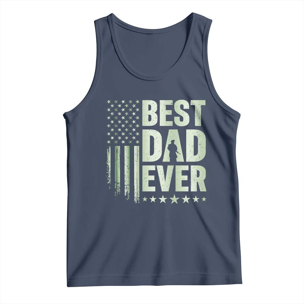 Best Dad Ever Tank Top Military Camo American Flag Father's Day