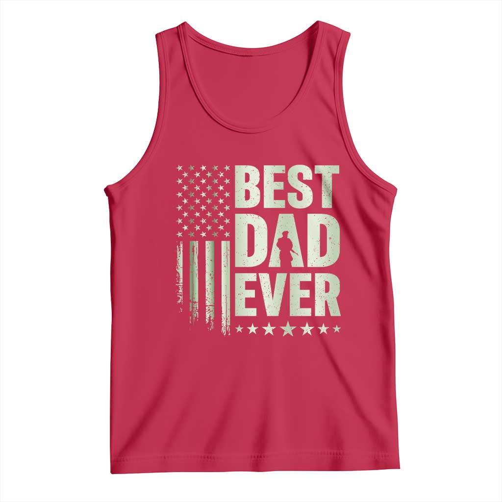 Best Dad Ever Tank Top Military Camo American Flag Father's Day