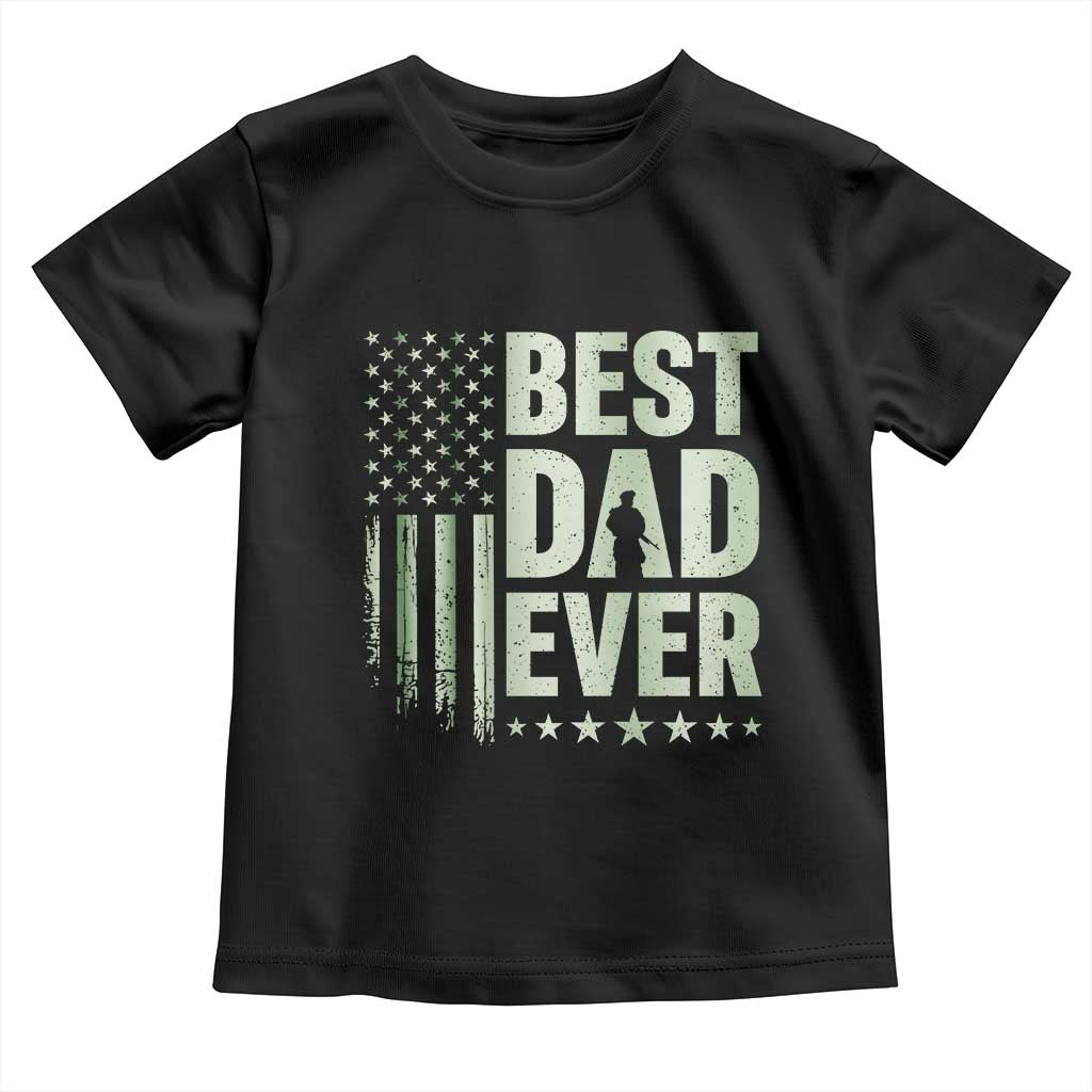 Best Dad Ever Toddler T Shirt Military Camo American Flag Father's Day