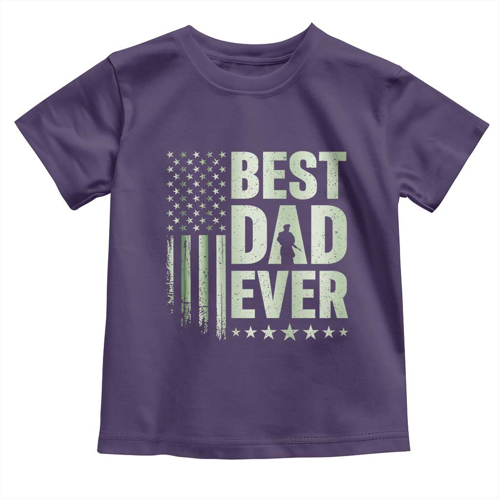 Best Dad Ever Toddler T Shirt Military Camo American Flag Father's Day