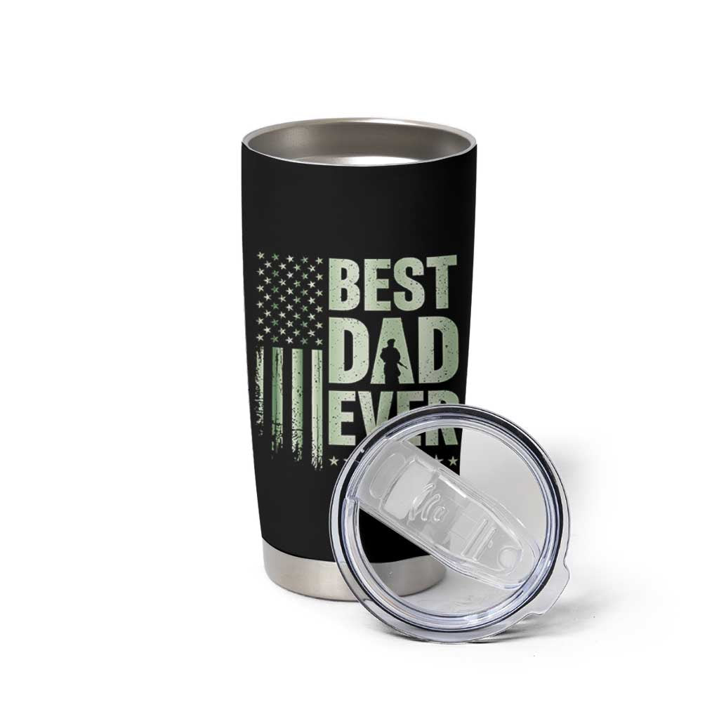 Best Dad Ever Tumbler Cup Military Camo American Flag Father's Day