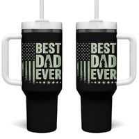 Best Dad Ever Tumbler With Handle Military Camo American Flag Father's Day