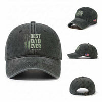 Best Dad Ever Washed Cotton Baseball Cap Military Camo American Flag Father's Day