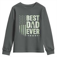 Best Dad Ever Youth Sweatshirt Military Camo American Flag Father's Day