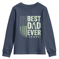 Best Dad Ever Youth Sweatshirt Military Camo American Flag Father's Day
