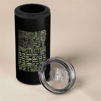 Husband Daddy Protector Hero Veteran 4 in 1 Can Cooler Tumbler Father's Day American Flag Camouflage