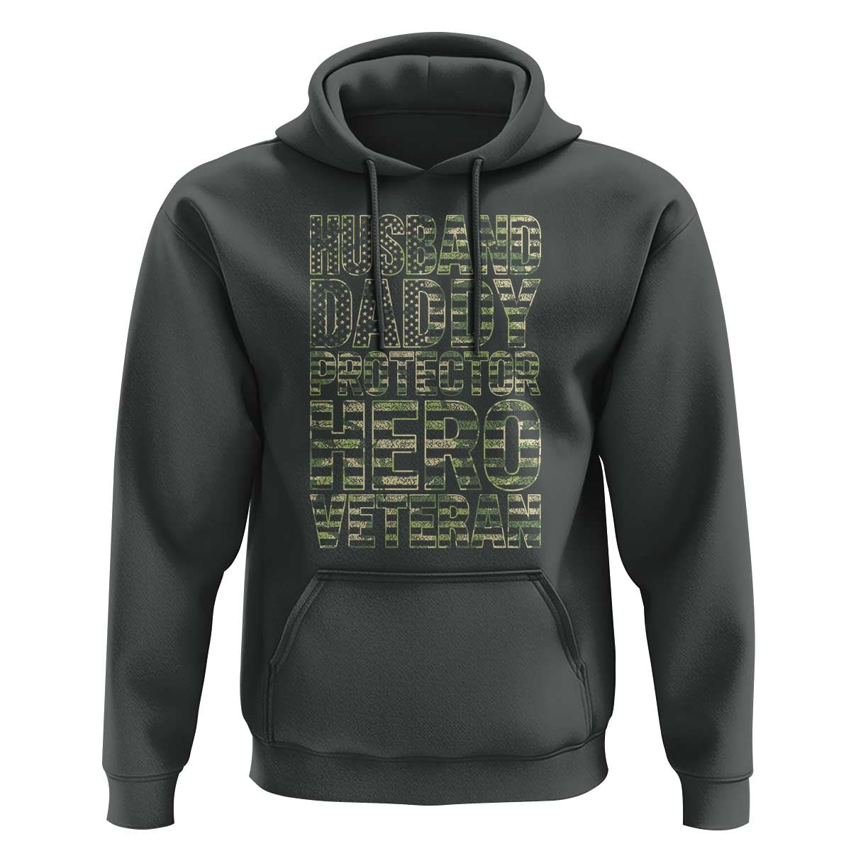 Husband Daddy Protector Hero Veteran Hoodie Father's Day American Flag Camouflage