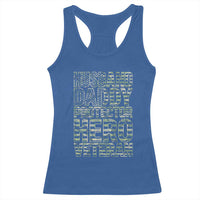 Husband Daddy Protector Hero Veteran Racerback Tank Top Father's Day American Flag Camouflage