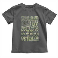Husband Daddy Protector Hero Veteran Toddler T Shirt Father's Day American Flag Camouflage