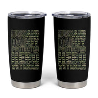 Husband Daddy Protector Hero Veteran Tumbler Cup Father's Day American Flag Camouflage