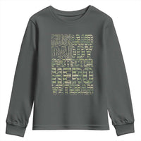 Husband Daddy Protector Hero Veteran Youth Sweatshirt Father's Day American Flag Camouflage