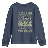 Husband Daddy Protector Hero Veteran Youth Sweatshirt Father's Day American Flag Camouflage