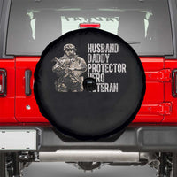 Husband Daddy Protector Hero Veteran Spare Tire Cover Patriotic American Flag Camo Father's Day
