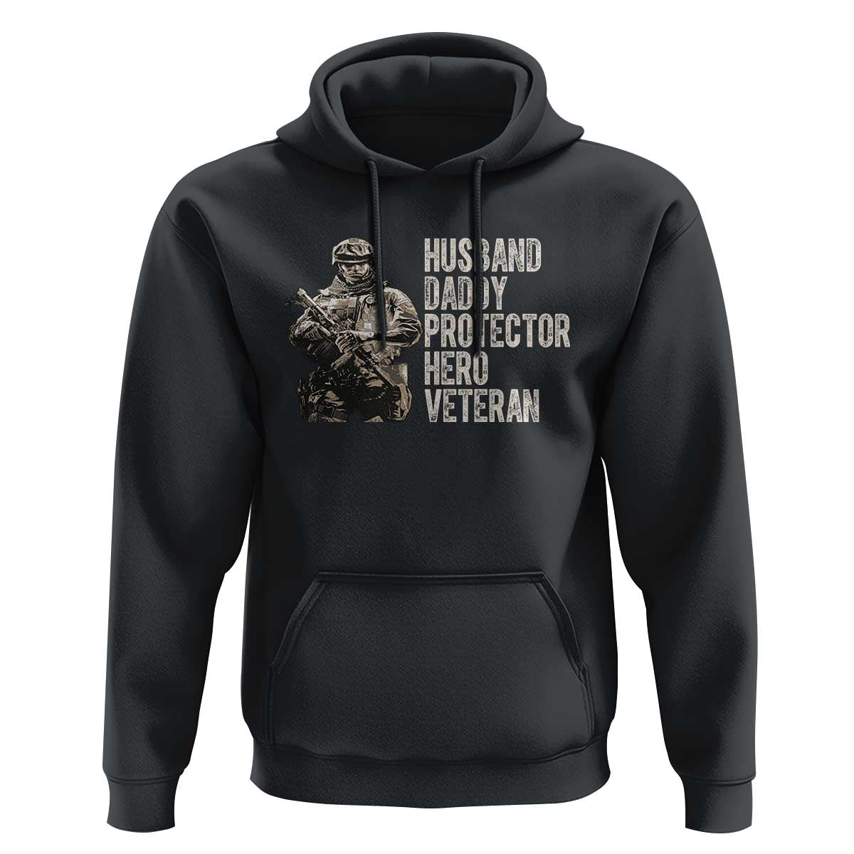 Husband Daddy Protector Hero Veteran Hoodie Patriotic American Flag Camo Father's Day