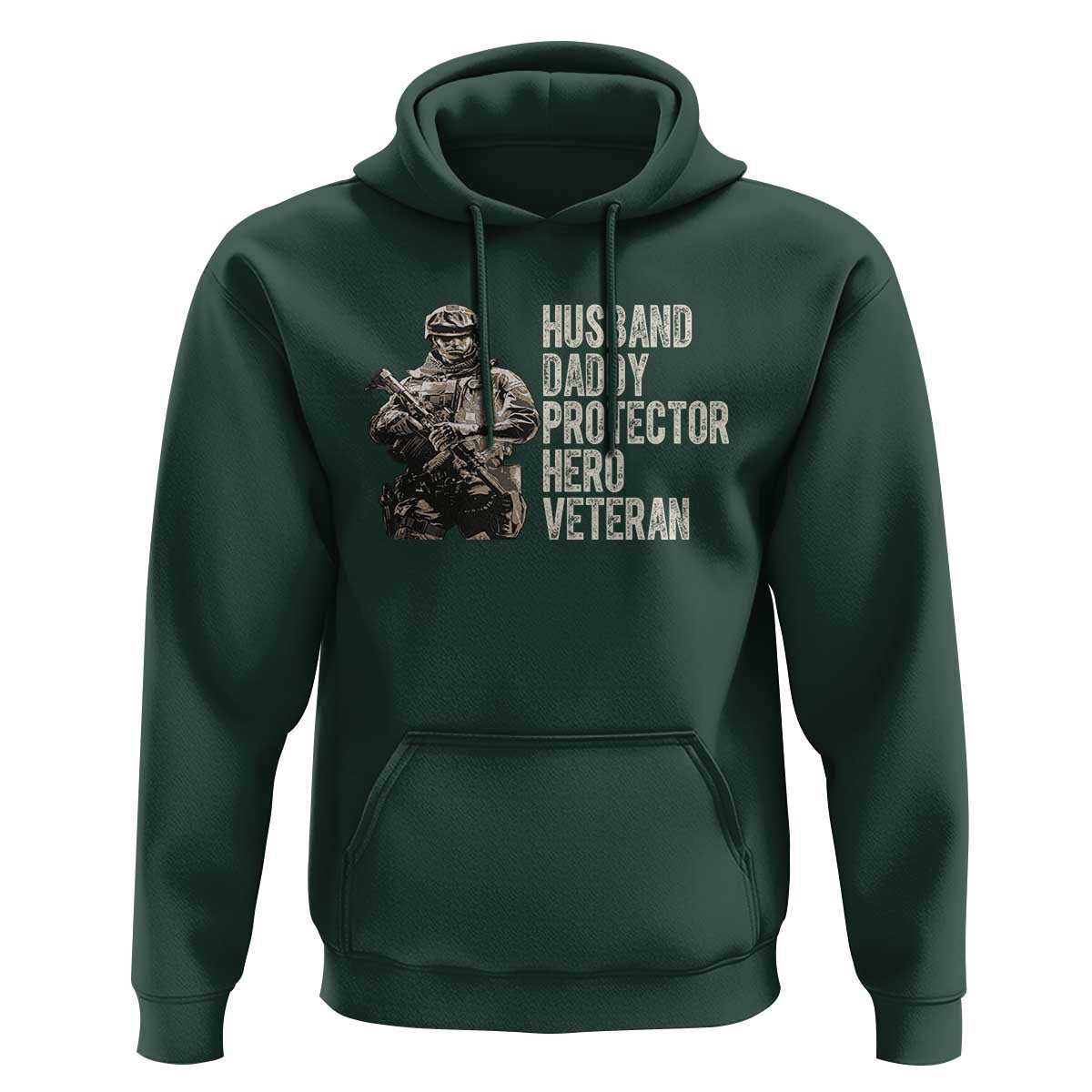 Husband Daddy Protector Hero Veteran Hoodie Patriotic American Flag Camo Father's Day