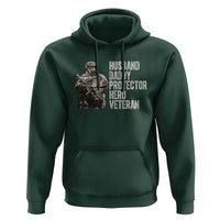 Husband Daddy Protector Hero Veteran Hoodie Patriotic American Flag Camo Father's Day