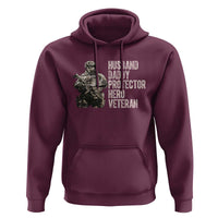 Husband Daddy Protector Hero Veteran Hoodie Patriotic American Flag Camo Father's Day
