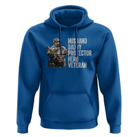 Husband Daddy Protector Hero Veteran Hoodie Patriotic American Flag Camo Father's Day