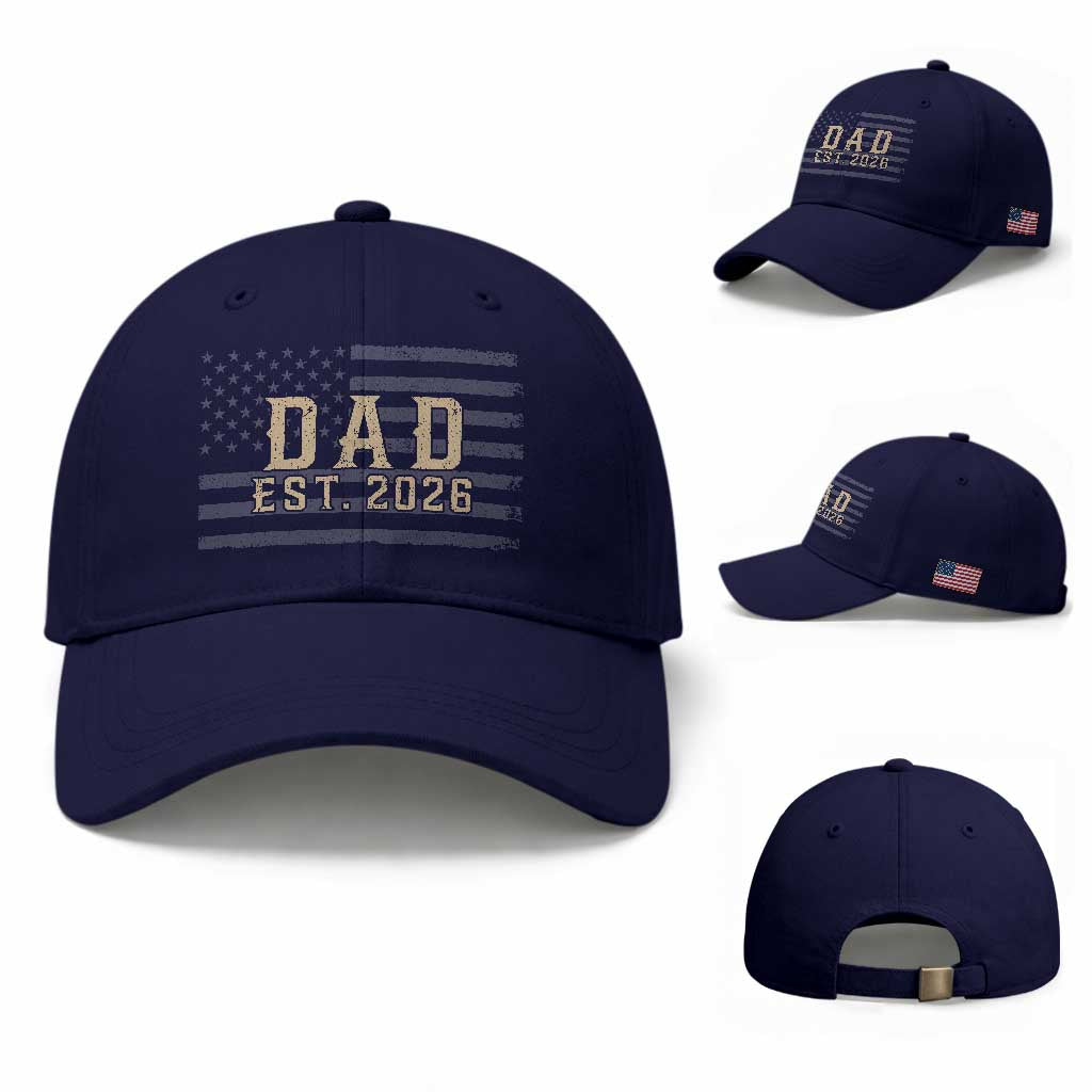 Dad Est 2026 Baseball Cap Promoted to Daddy New Dad