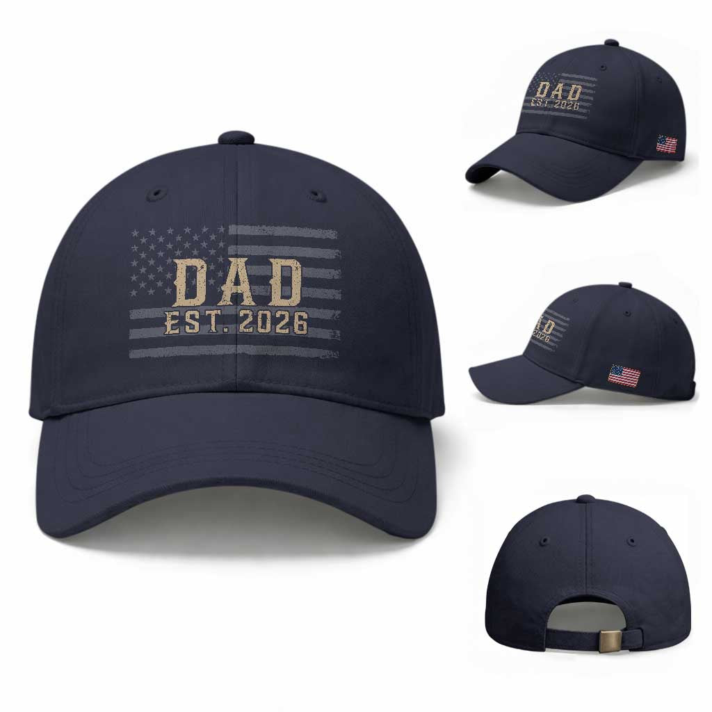 Dad Est 2026 Baseball Cap Promoted to Daddy New Dad