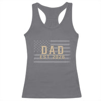 Dad Est 2026 Racerback Tank Top Promoted to Daddy New Dad