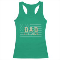 Dad Est 2026 Racerback Tank Top Promoted to Daddy New Dad