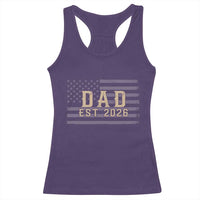 Dad Est 2026 Racerback Tank Top Promoted to Daddy New Dad