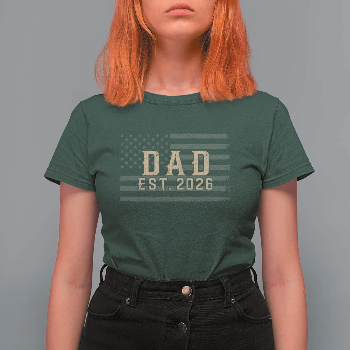 Dad Est 2026 T Shirt For Women Promoted to Daddy New Dad