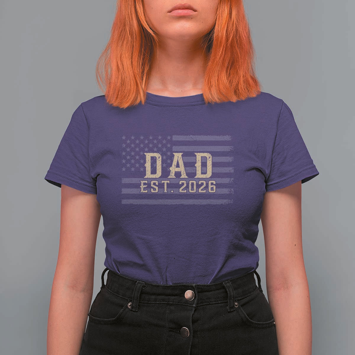 Dad Est 2026 T Shirt For Women Promoted to Daddy New Dad