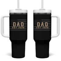 Dad Est 2026 Tumbler With Handle Promoted to Daddy New Dad