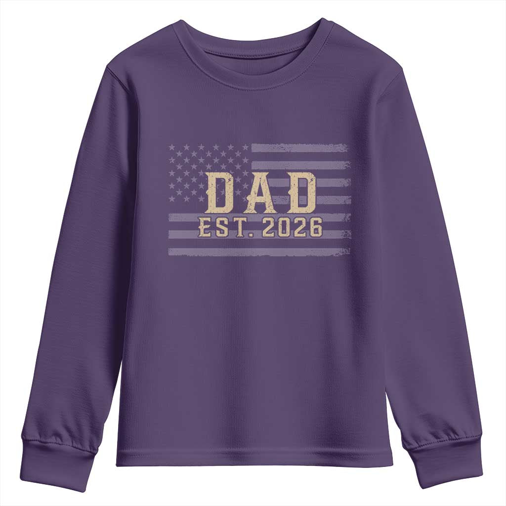 Dad Est 2026 Youth Sweatshirt Promoted to Daddy New Dad