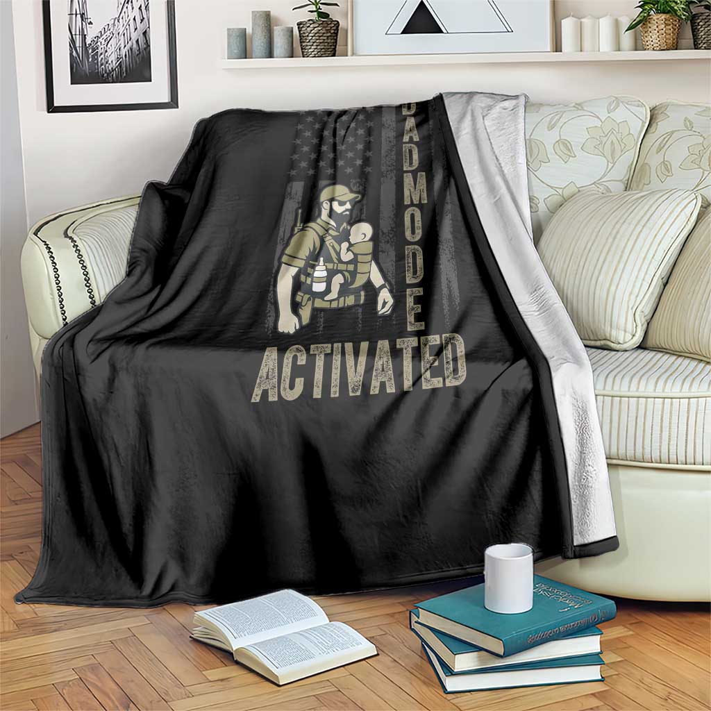Dad Mode Activated Throw Blanket Tactical Baby Carrier Military Father Amerian Flag