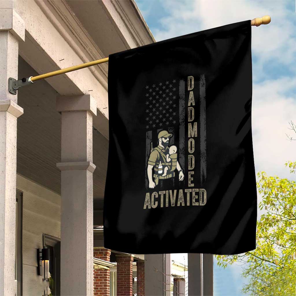 Dad Mode Activated Garden Flag Tactical Baby Carrier Military Father Amerian Flag
