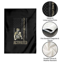 Dad Mode Activated Garden Flag Tactical Baby Carrier Military Father Amerian Flag