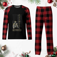 Dad Mode Activated Plaid Pajama Set Tactical Baby Carrier Military Father Amerian Flag