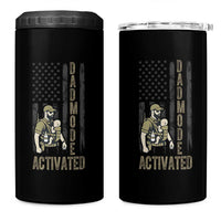 Dad Mode Activated 4 in 1 Can Cooler Tumbler Tactical Baby Carrier Military Father Amerian Flag