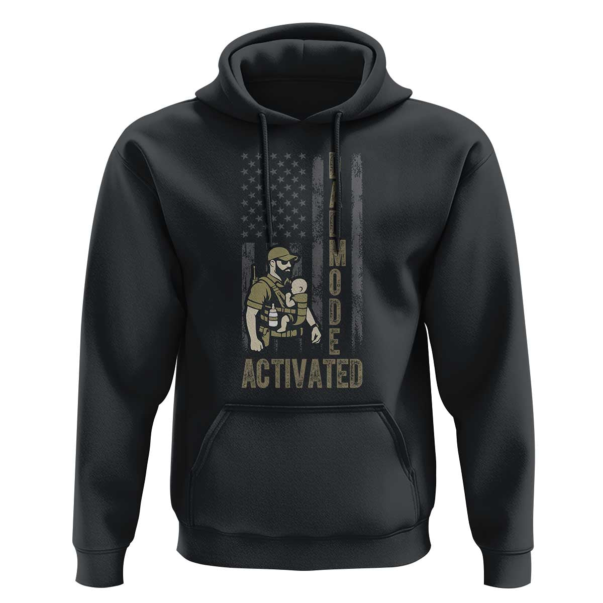 Dad Mode Activated Hoodie Tactical Baby Carrier Military Father Amerian Flag