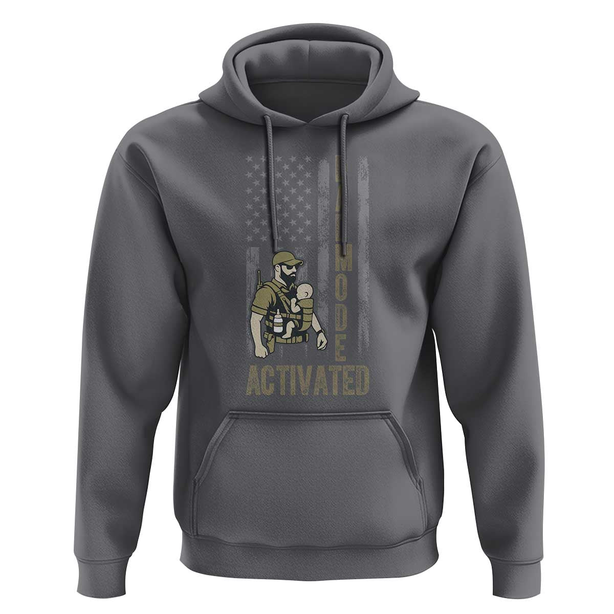 Dad Mode Activated Hoodie Tactical Baby Carrier Military Father Amerian Flag